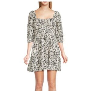Anthropologie Greylin Floral Square Neck Puff Sleeve Empire Waist Dress Small